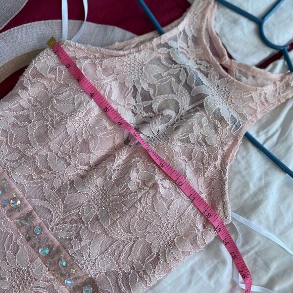 Windsor || Pink Laced Open Back Rhinestone Maxi Dress Halter Neck Top - Picture 7 of 13